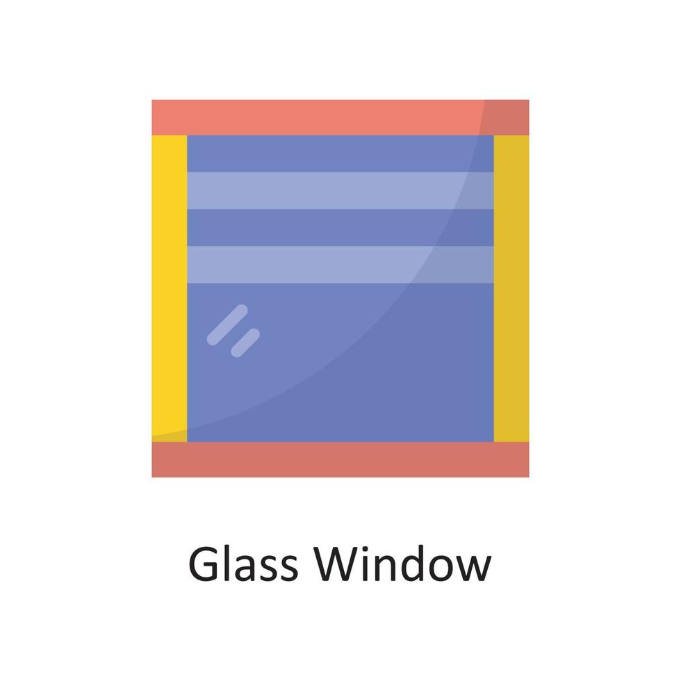Ilustración de diseño de icono plano de vector de ventana de vidrio. símbolo de limpieza en el archivo eps 10 de fondo blanco