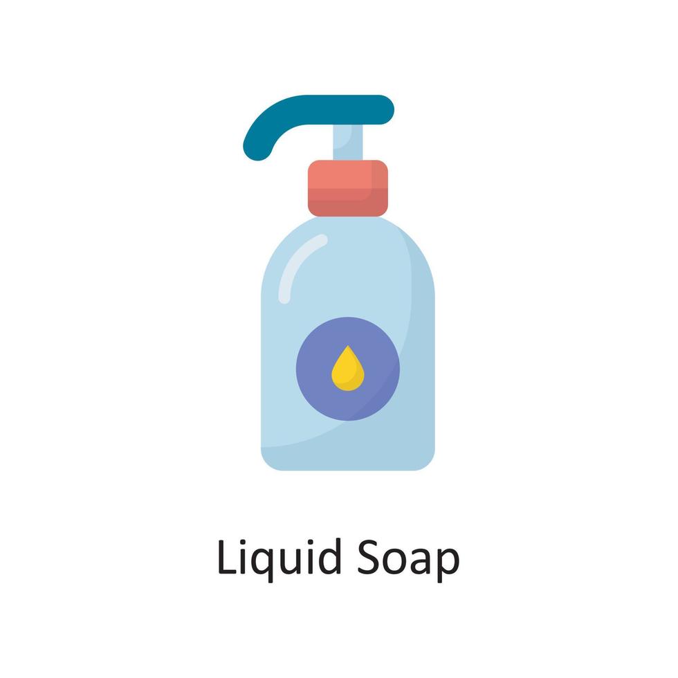 Liquid Soap Vector Flat Icon Design illustration. Housekeeping Symbol on White background EPS 10 File