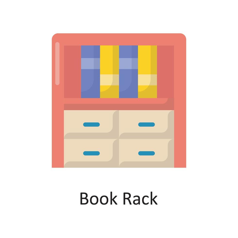 Book Rack Vector Flat Icon Design illustration. Housekeeping Symbol on White background EPS 10 File