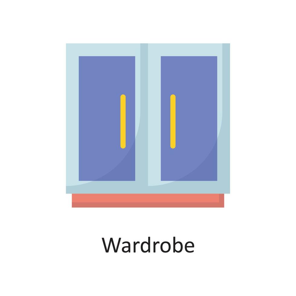 Wardrobe Vector Flat Icon Design illustration. Housekeeping Symbol on White background EPS 10 File