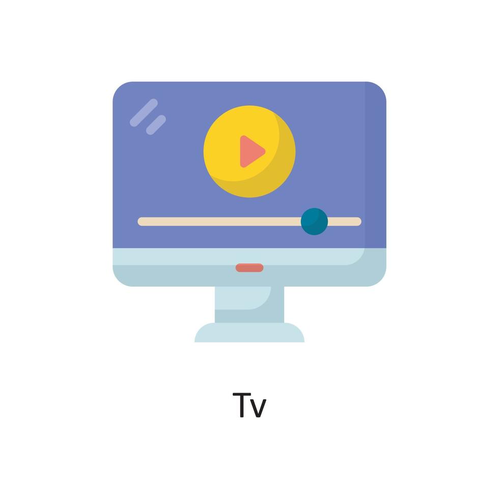 Tv  Vector Flat Icon Design illustration. Housekeeping Symbol on White background EPS 10 File