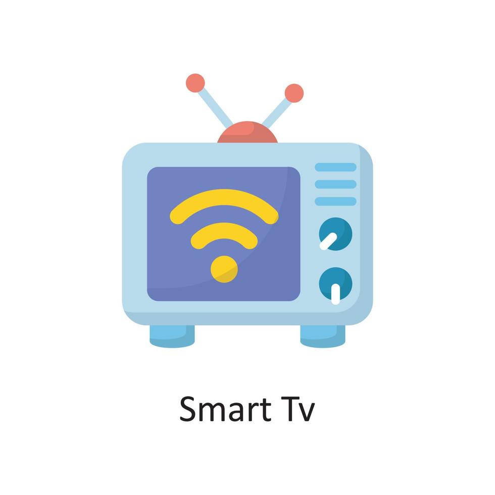 Smart Tv Vector Flat Icon Design illustration. Housekeeping Symbol on White background EPS 10 File
