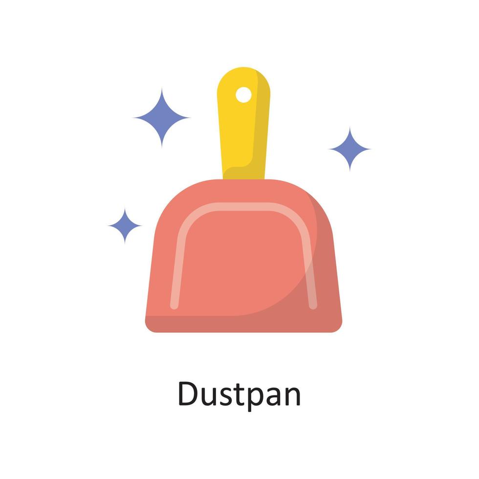 Dustpan Vector Flat Icon Design illustration. Housekeeping Symbol on White background EPS 10 File