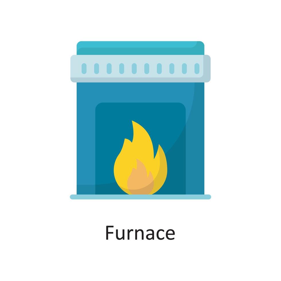 Furnace  Vector Flat Icon Design illustration. Housekeeping Symbol on White background EPS 10 File