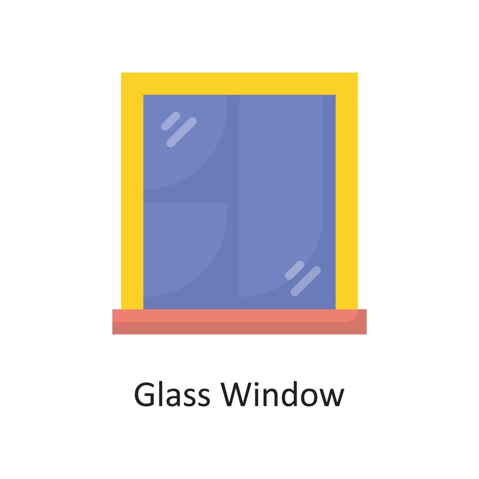 Glass Window Vector Flat Icon Design illustration. Housekeeping Symbol on White background EPS 10 File