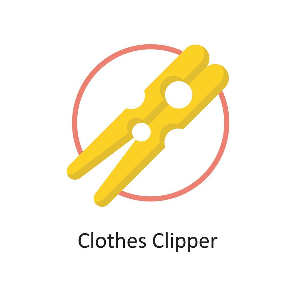Clothes Clipper Vector Flat Icon Design illustration. Housekeeping Symbol on White background EPS 10 File