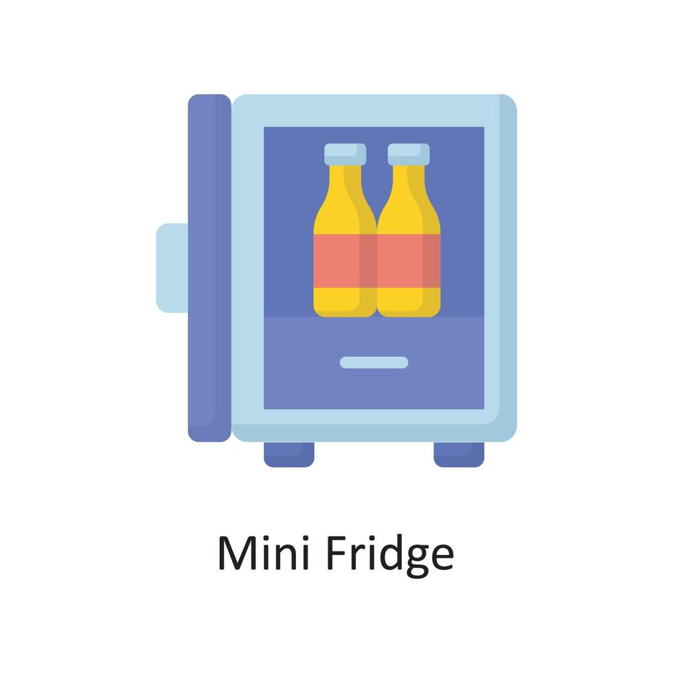Mini Fridge Vector Flat Icon Design illustration. Housekeeping Symbol on White background EPS 10 File