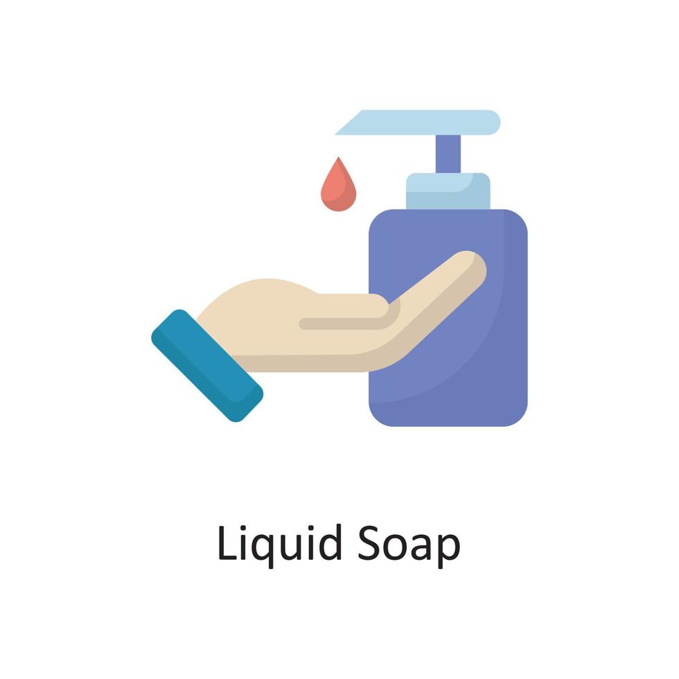 Liquid Soap Vector Flat Icon Design illustration. Housekeeping Symbol on White background EPS 10 File