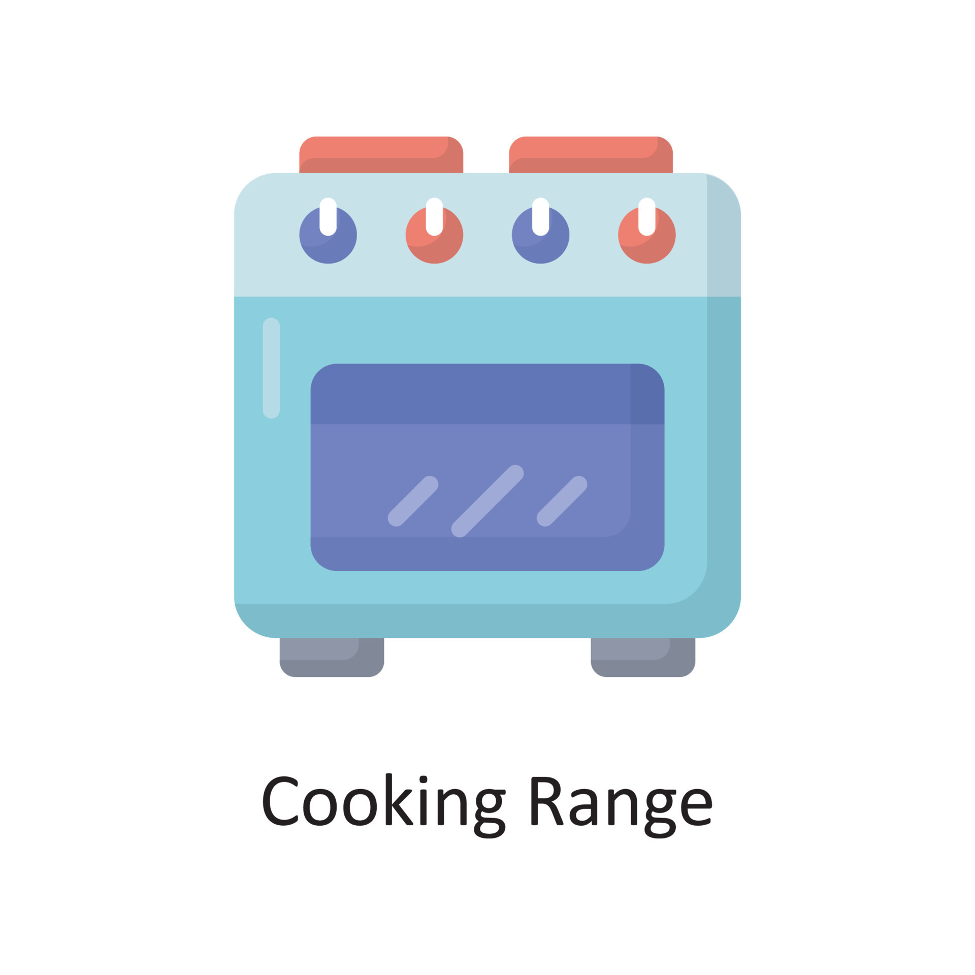 Cooking Range Vector Flat Icon Design illustration. Housekeeping Symbol