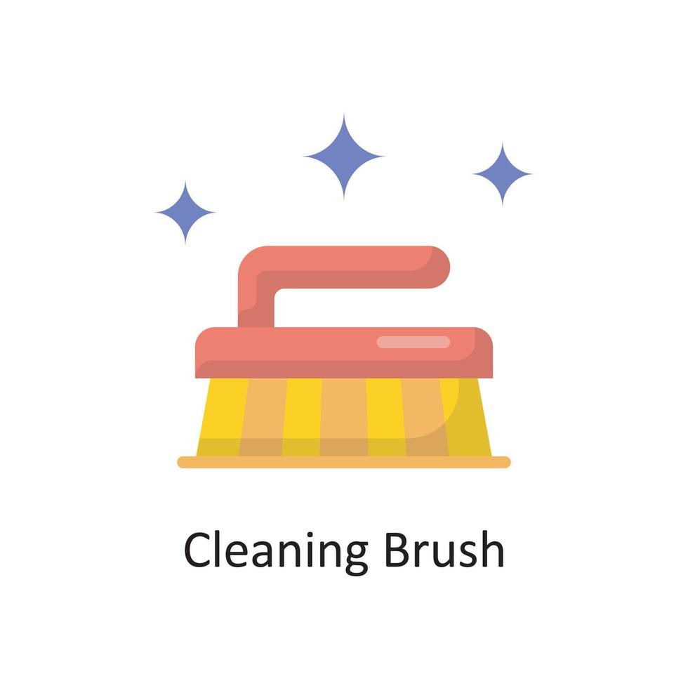ilustración de diseño de icono plano de vector de cepillo de limpieza. símbolo de limpieza en el archivo eps 10 de fondo blanco