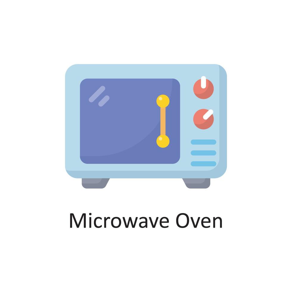 Microwave Oven Vector Flat Icon Design illustration. Housekeeping Symbol on White background EPS 10 File
