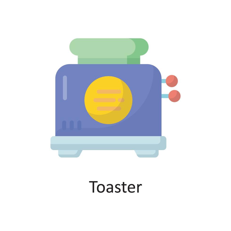 Toaster  Vector Flat Icon Design illustration. Housekeeping Symbol on White background EPS 10 File