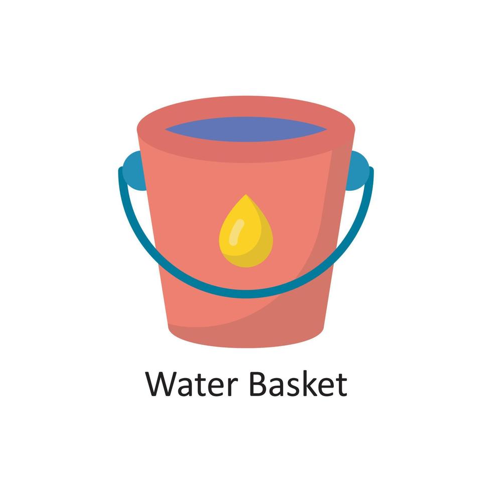 Water Basket Vector Flat Icon Design illustration. Housekeeping Symbol on White background EPS 10 File