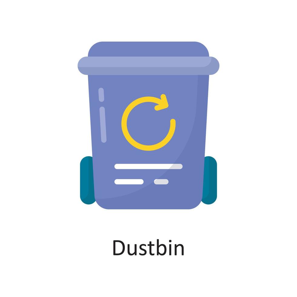 Dustbin  Vector Flat Icon Design illustration. Housekeeping Symbol on White background EPS 10 File