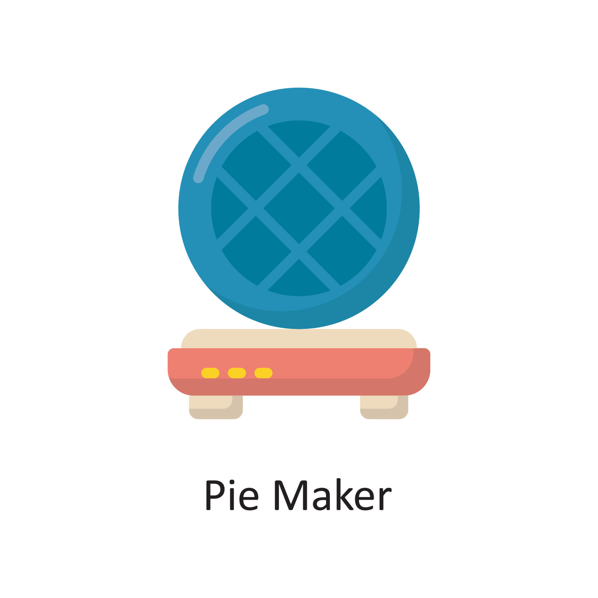Pie Maker Vector Flat Icon Design illustration. Housekeeping Symbol on
