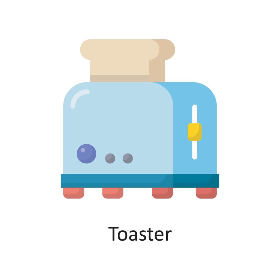 Toaster Vector Flat Icon Design illustration. Housekeeping Symbol on White background EPS 10 File