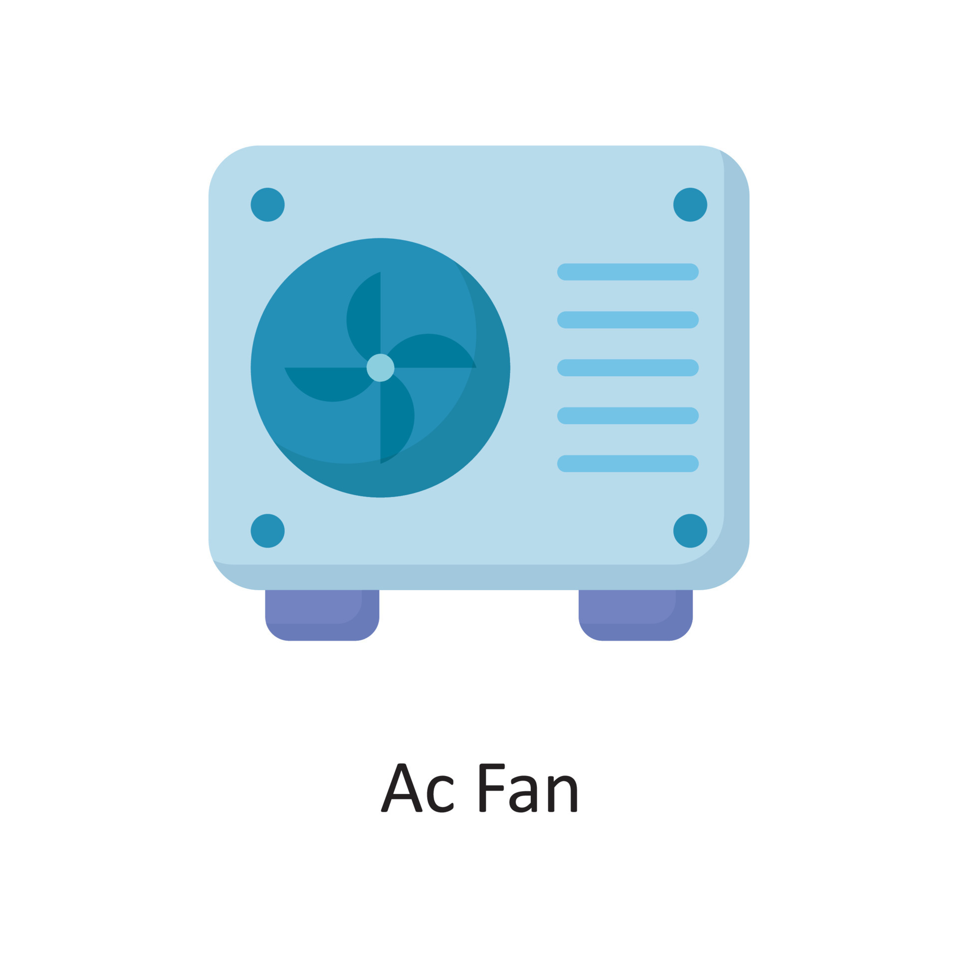 Ac Fan Vector Flat Icon Design illustration. Housekeeping Symbol on