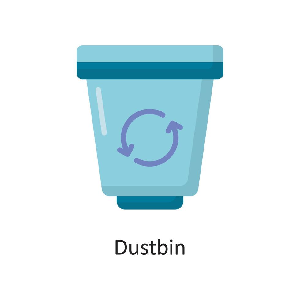 Dustbin Vector Flat Icon Design illustration. Housekeeping Symbol on White background EPS 10 File