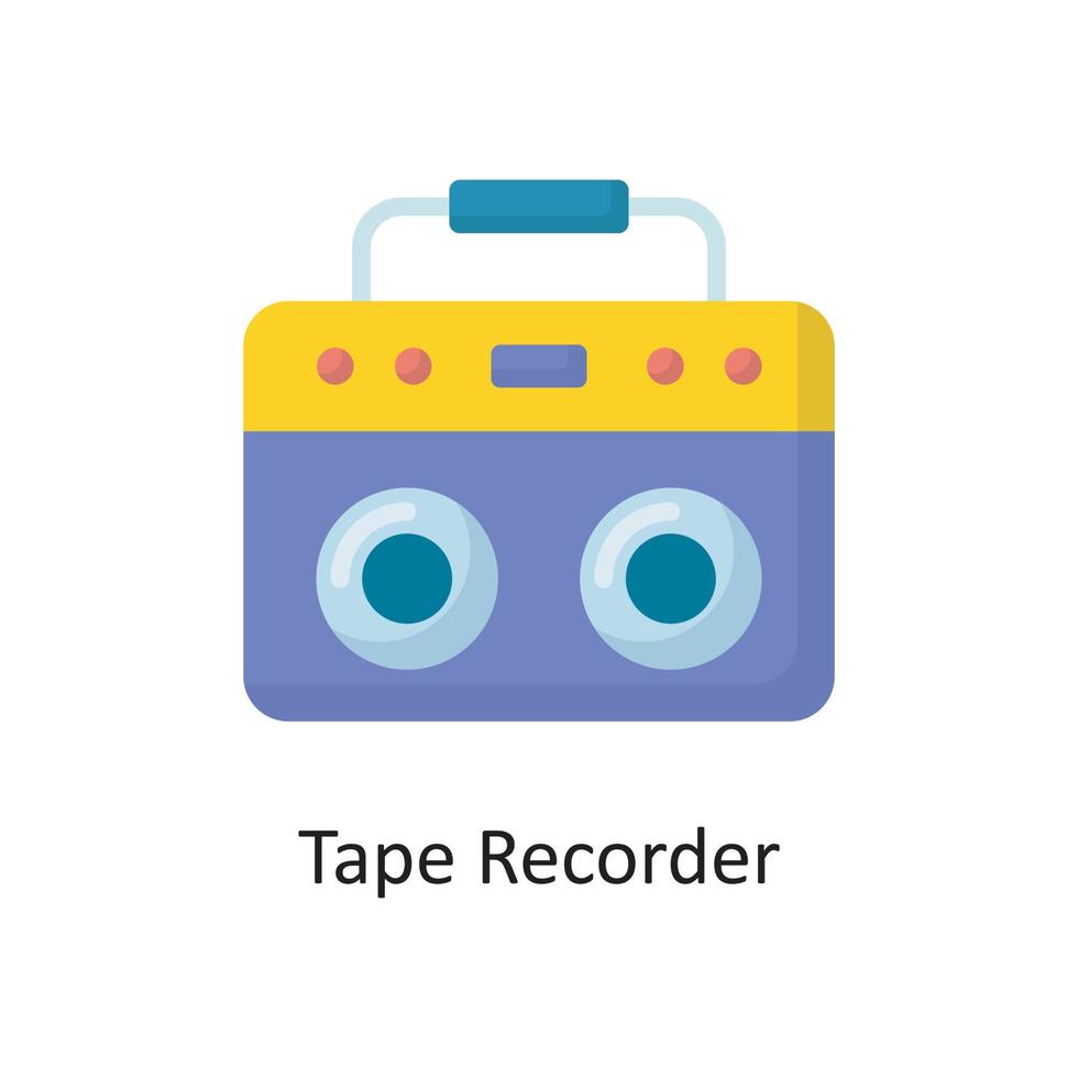 Tape Recorder Vector Flat Icon Design illustration. Housekeeping Symbol on White background EPS 10 File