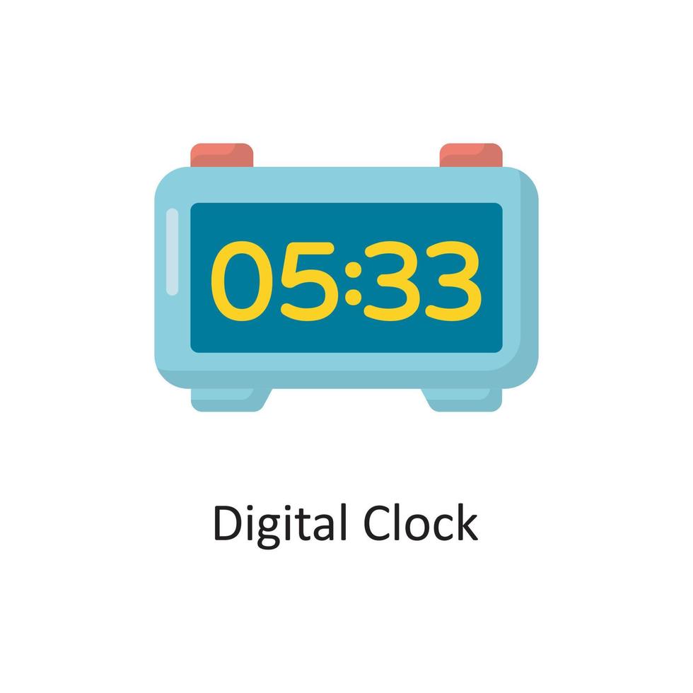 Digital Clock Vector Flat Icon Design illustration. Housekeeping Symbol on White background EPS