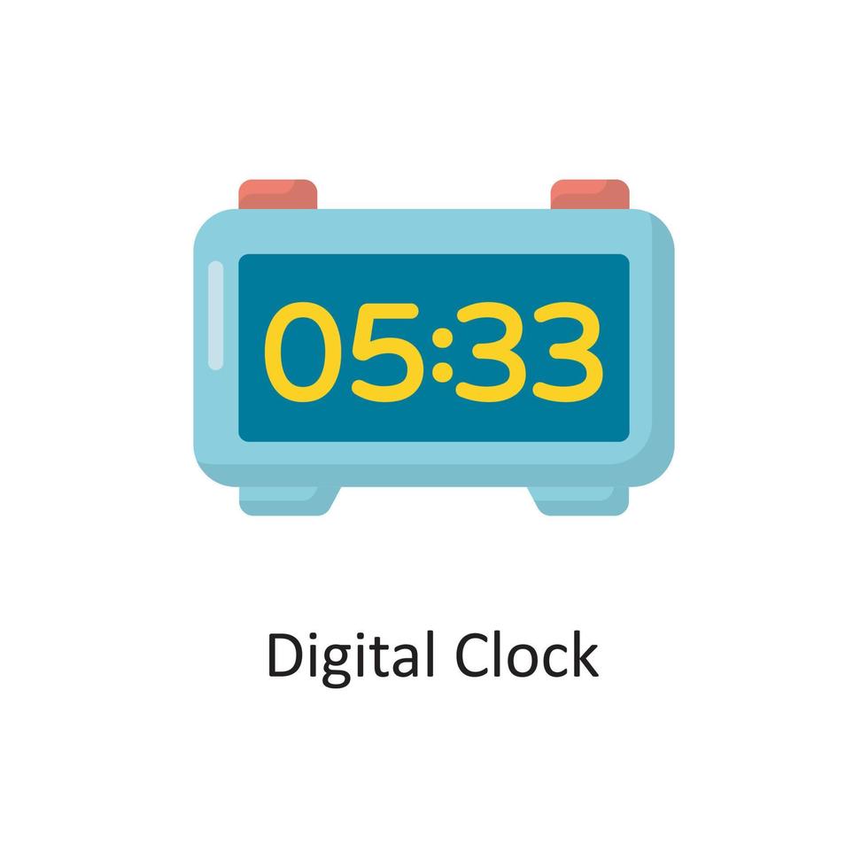 Digital Clock Vector Flat Icon Design illustration. Housekeeping Symbol on White background EPS 10 File