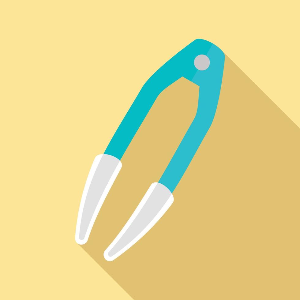 Contact lens tweezers icon, flat style vector