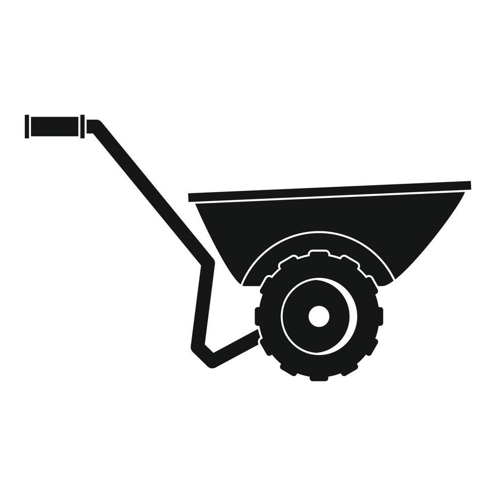 Wheelbarrow icon, simple style vector