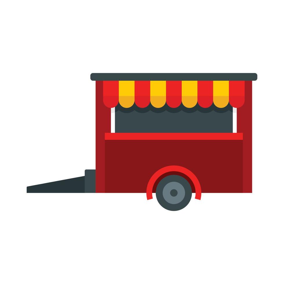 Food trailer icon, flat style vector