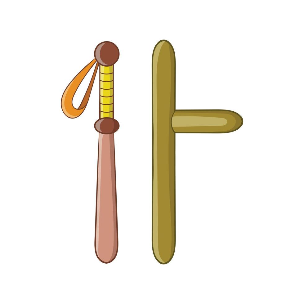 Rubber batons icon in cartoon style vector