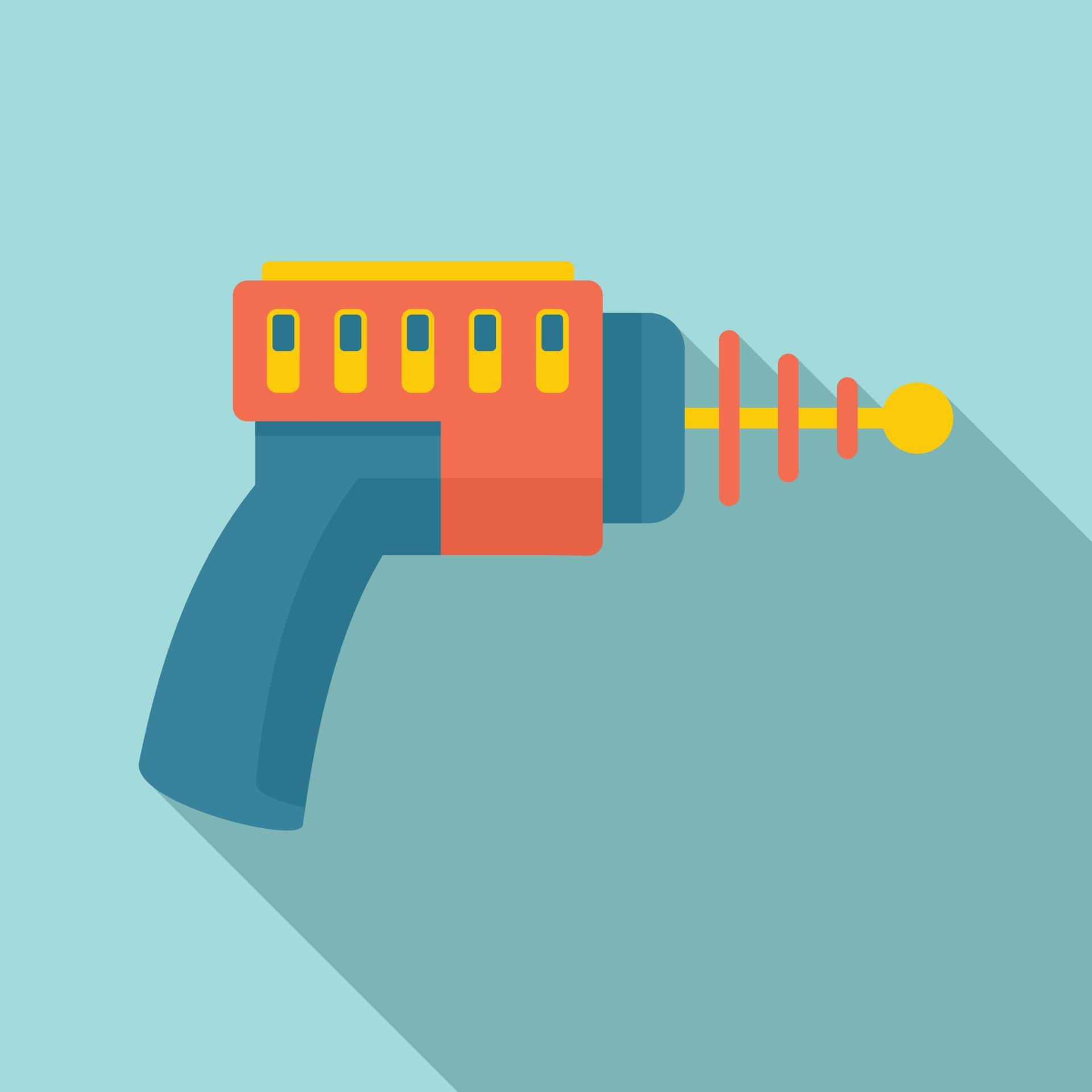 Laser blaster icon, flat style 14597375 Vector Art at Vecteezy