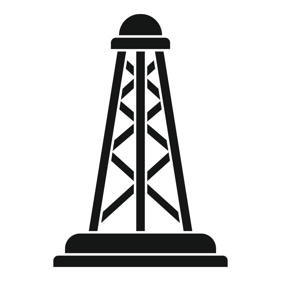 Drilling derrick icon, simple style vector
