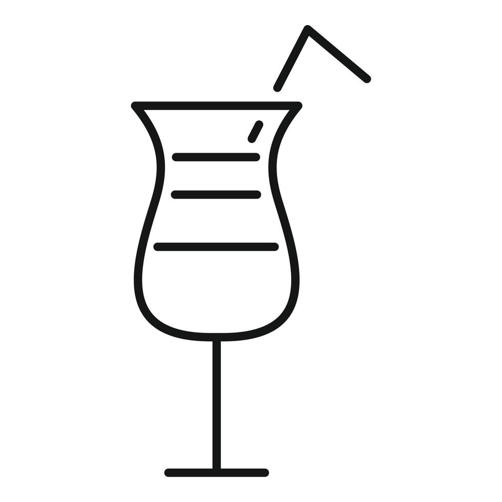Beach cocktail icon, outline style vector
