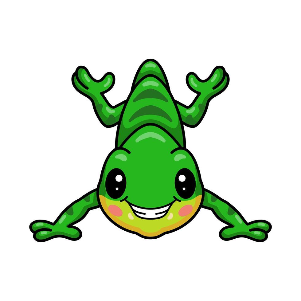 Cute little chameleon cartoon character vector