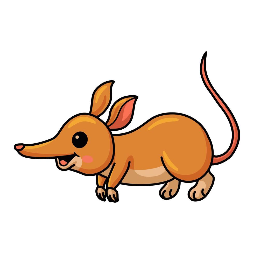 pequeño personaje de dibujos animados lindo bandicoot vector