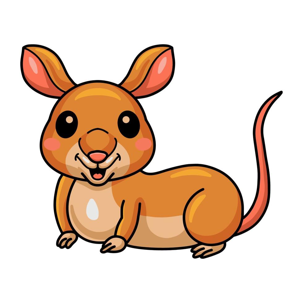 pequeño personaje de dibujos animados lindo bandicoot vector