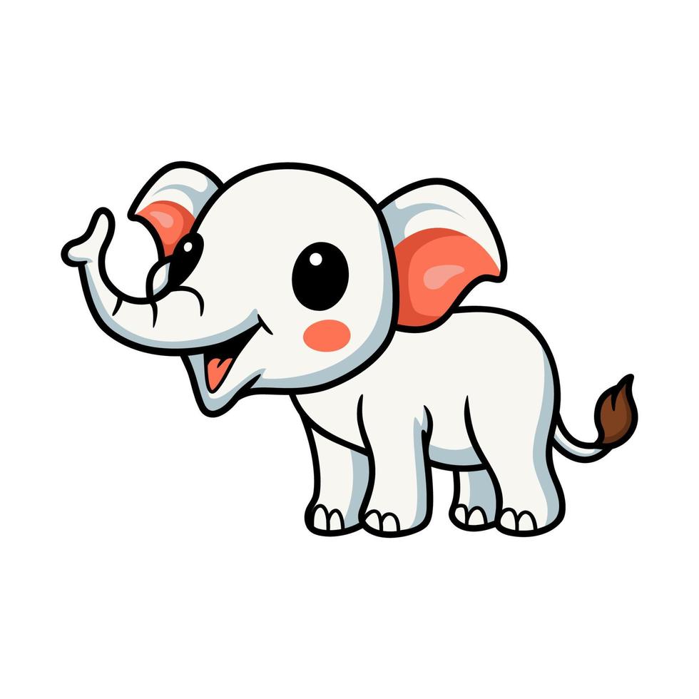 Cute little elephant cartoon character vector