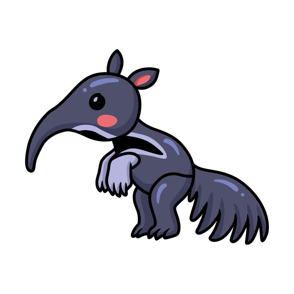 Cute little anteater cartoon character vector