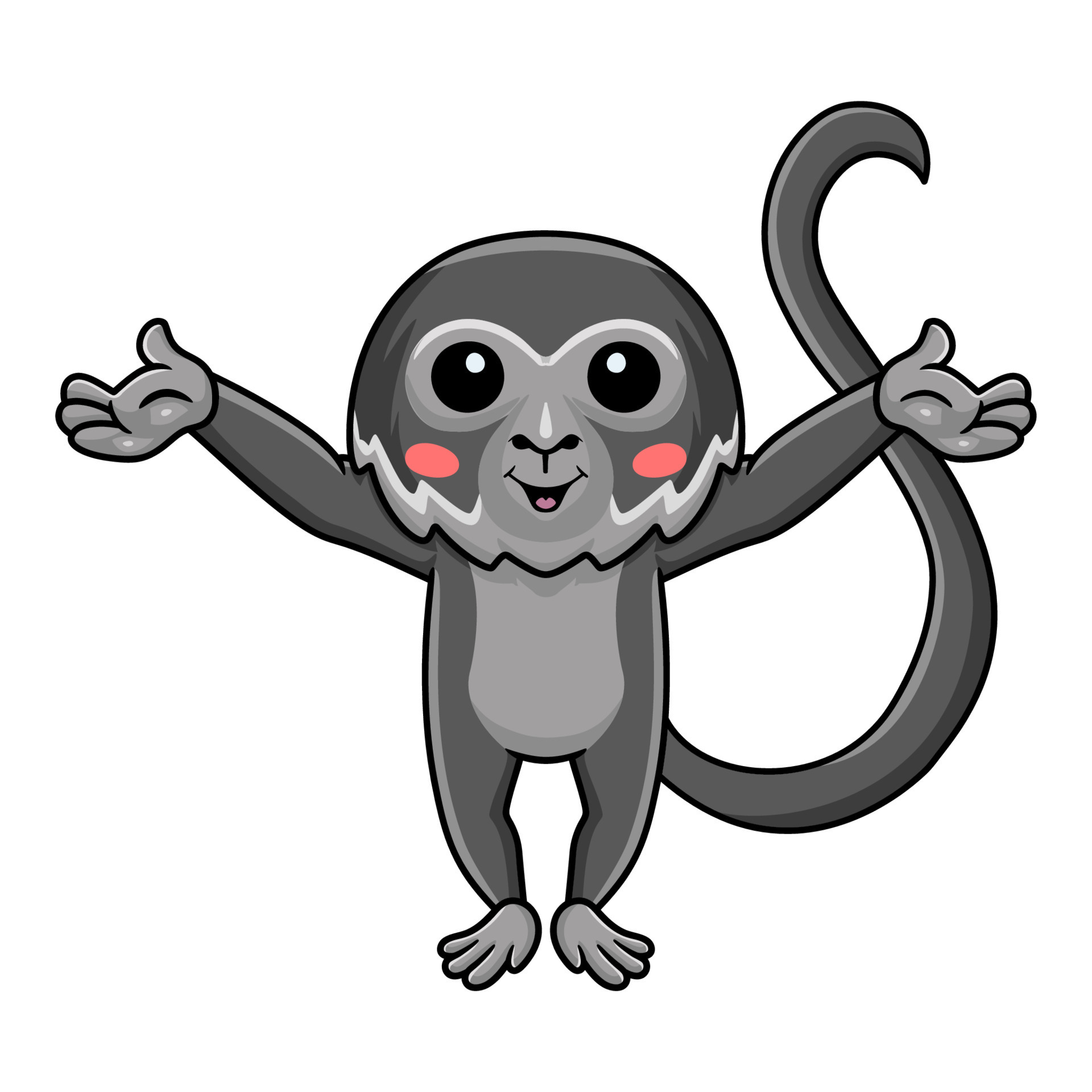 Cute Black Spider Monkey Cartoon Raising Hands 14597440 Vector Art At cute-black-spider-monkey-cartoon-raising-hands-14597440-vector-art-at