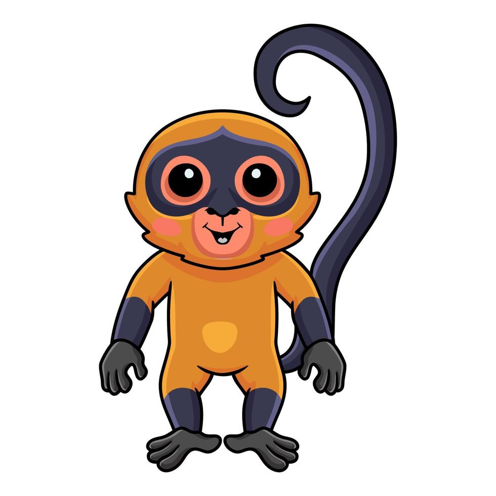 Cute spider monkey cartoon standing vector