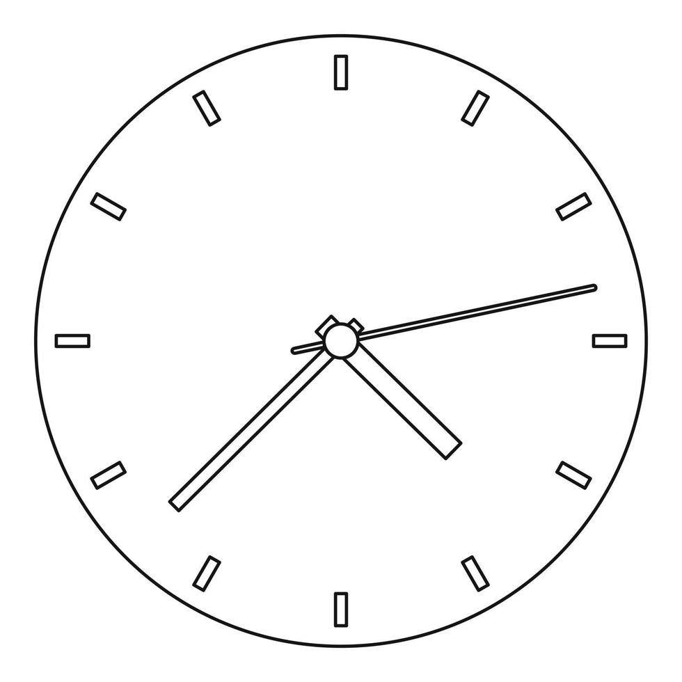 Fine clock icon, outline style. vector