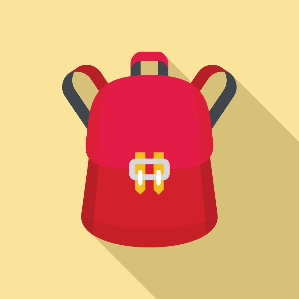 Trendy backpack icon, flat style vector