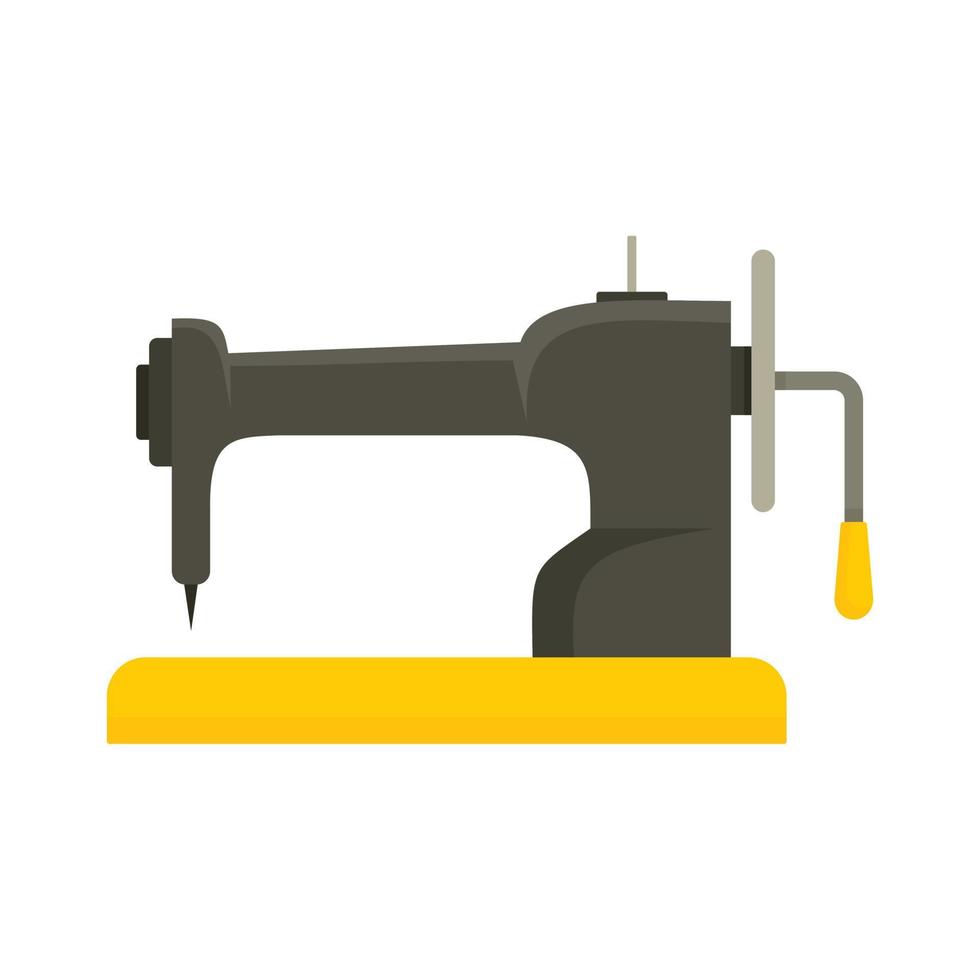 Retro sew machine icon, flat style vector