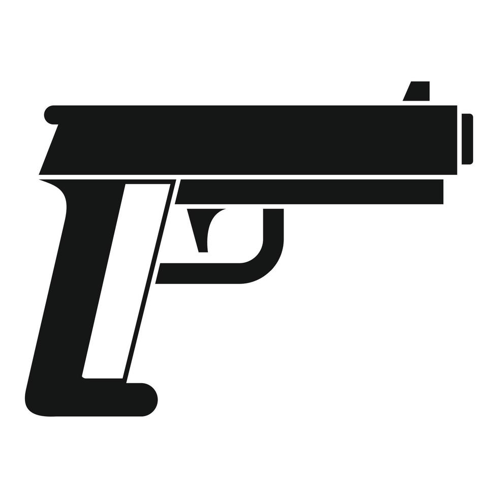 Police pistol icon, simple style vector
