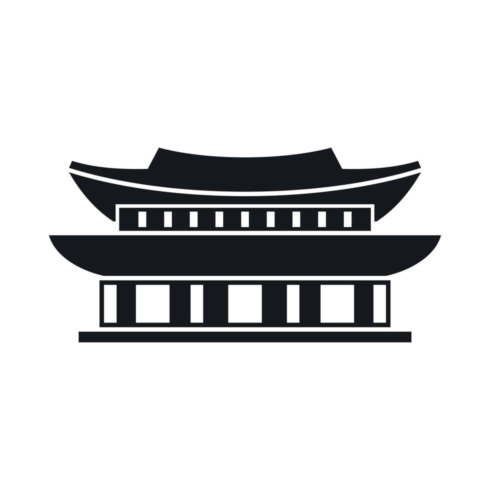 Gyeongbokgung palace, Seoul icon, simple style vector