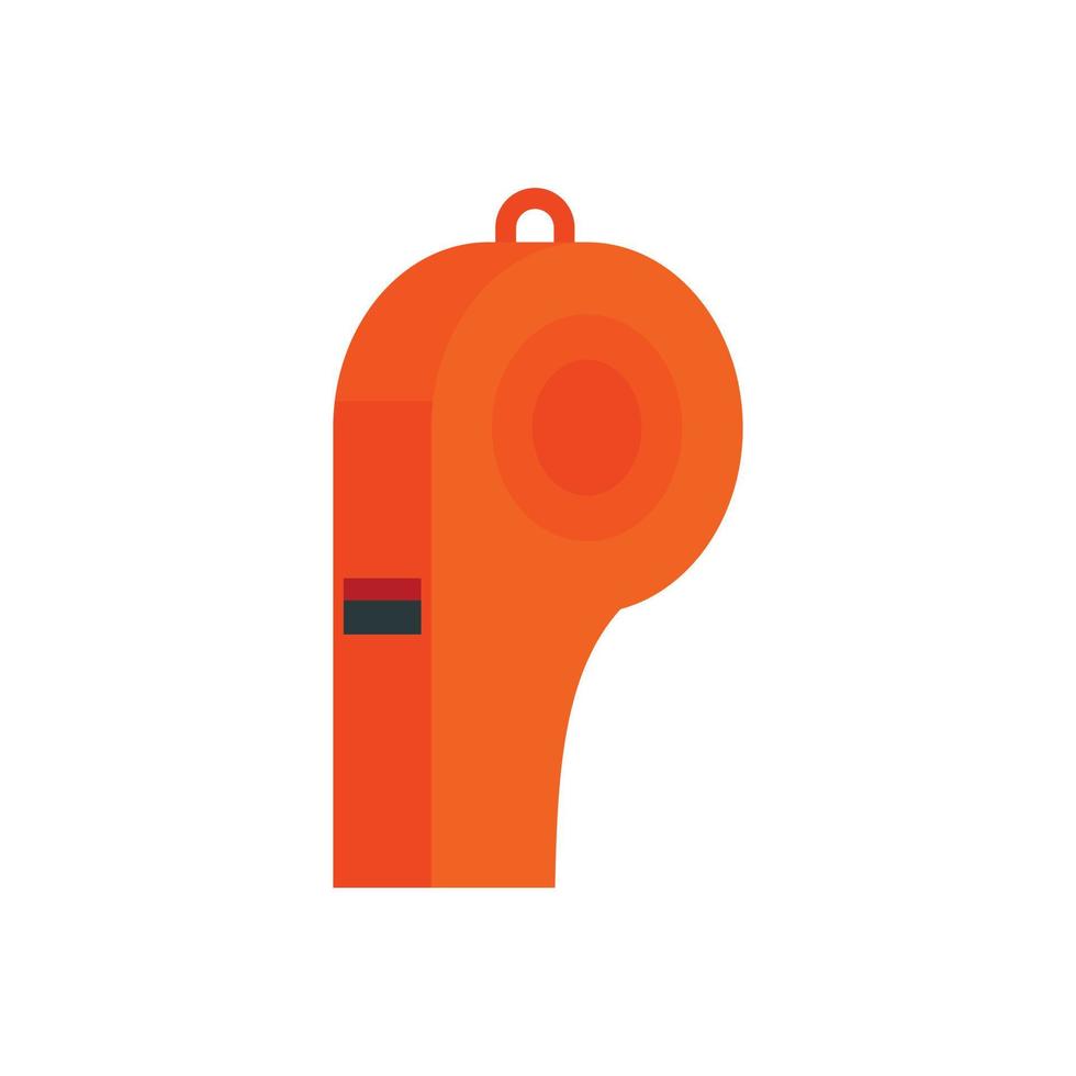 Red whistle icon, flat style vector