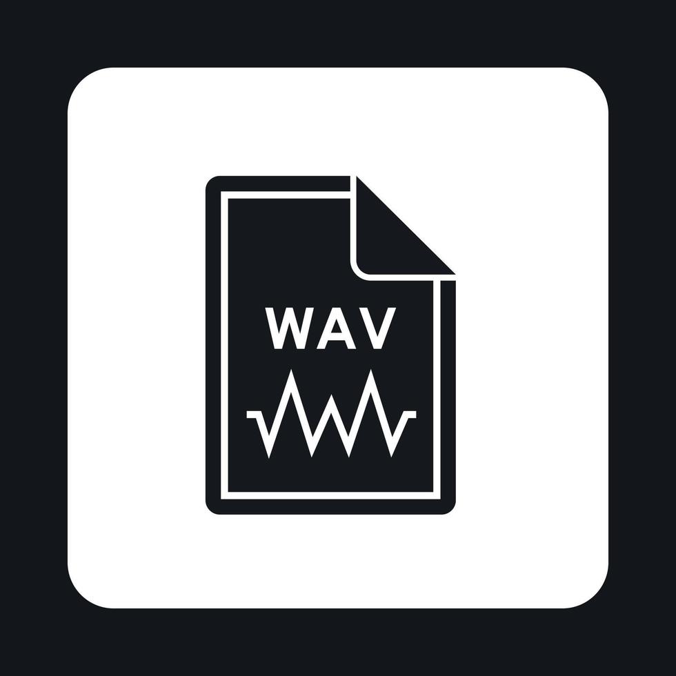 File WAV icon, simple style vector