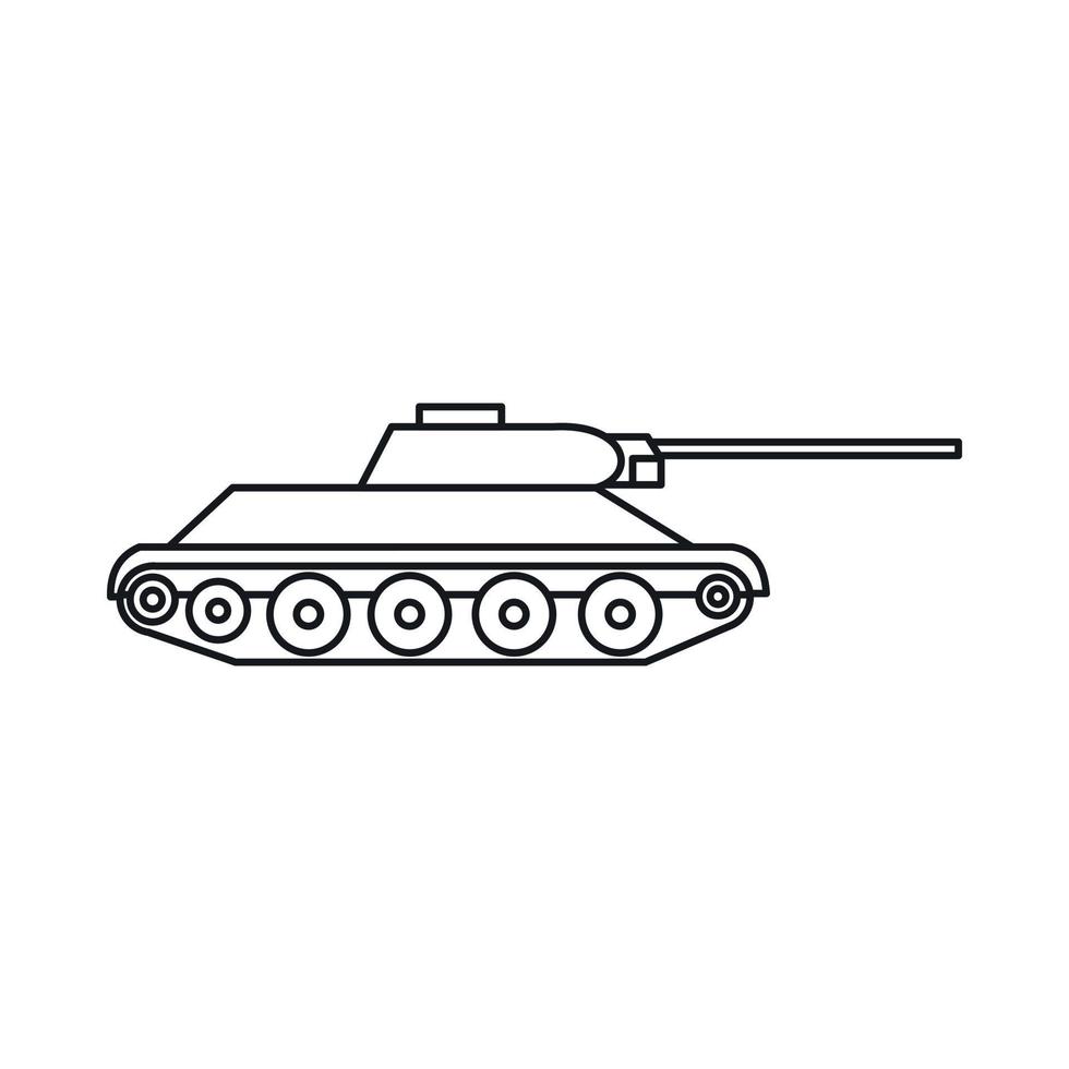 Tank icon in outline style vector