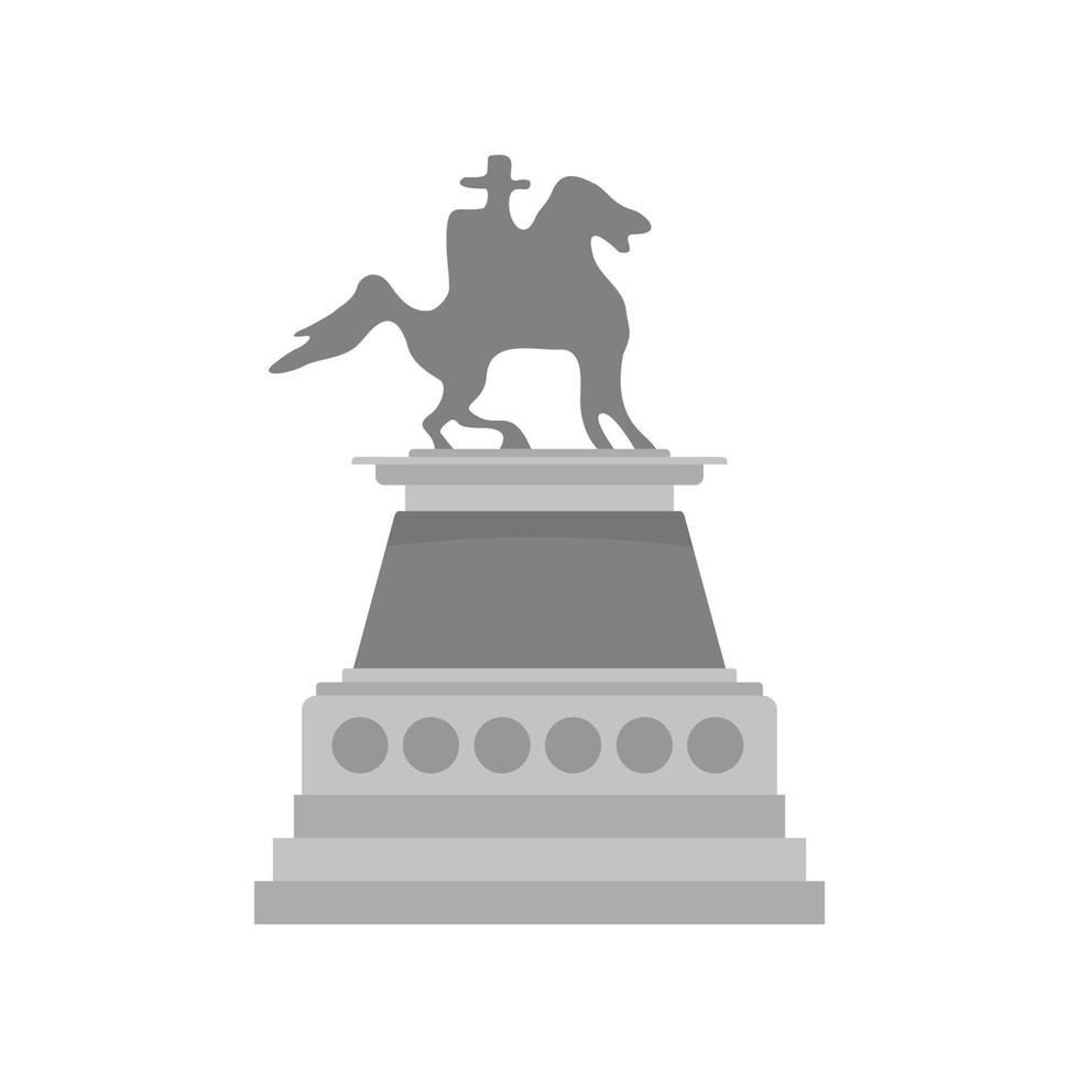 hombre en el icono de la estatua del caballo, estilo plano vector