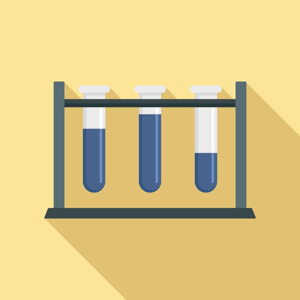 Test tube on stand icon, flat style vector