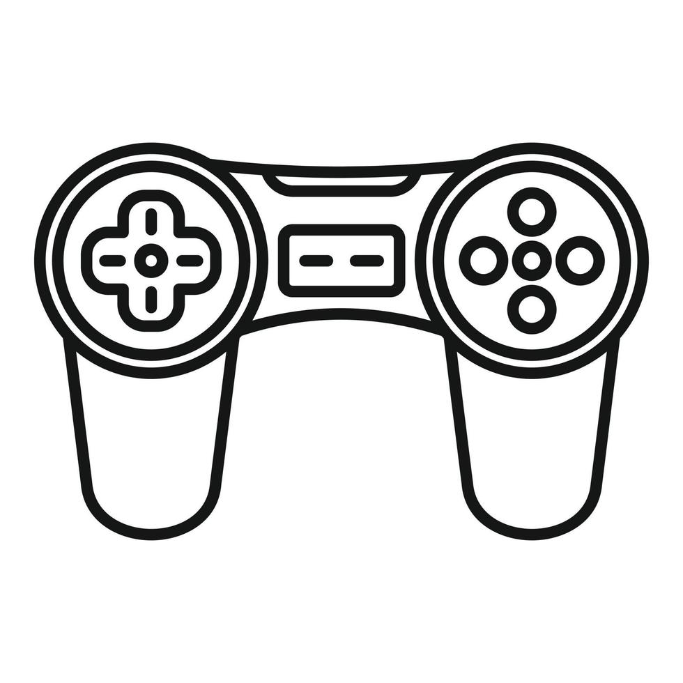 icono de joystick de videojuegos, estilo de contorno vector